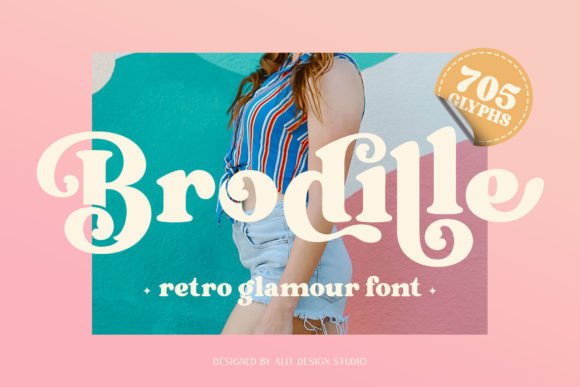 Brodille Font: A Retro-Glam Display Typeface Review
